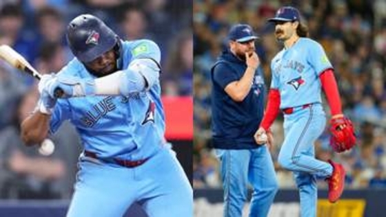 【MLB】ブルージェイズのゲレーロJr.が途中交代　プロテクターのない右肘付近に死球　先発柱のシースも左脚に違和感で降板