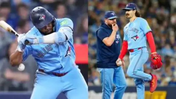 【MLB】ブルージェイズのゲレーロJr.が途中交代　プロテクターのない右肘付近に死球　先発柱のシースも左脚に違和感で降板