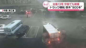 台風13号　中国でも被害　トラック横転…倒木“900本”