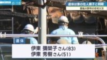 豊後大野市犬飼町の住宅火災　遺体は住人親子と判明