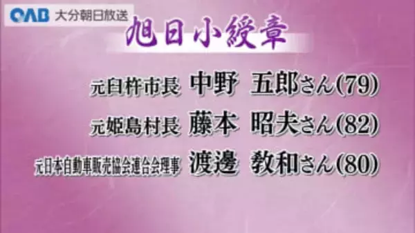 秋の叙勲発表　県内在住５４人　長年の貢献を称える