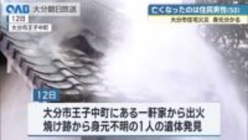 大分市の建物火災　遺体は住民の男性（50）と判明　出火原因を調べる
