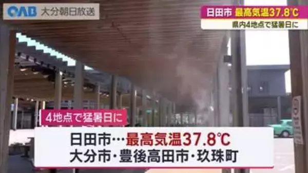 日田市で３７．８℃　県内４地点で猛暑日　熱中症疑いで７人搬送