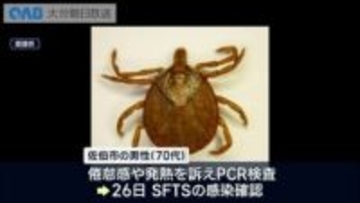 ダニ媒介の感染症“ＳＦＴＳ”大分県内今年１例目　佐伯市７０代男性が感染