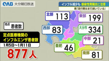インフルエンザは減少も　感染性胃腸炎が増加　県「感染対策を」