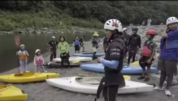 五輪出場の矢澤亜季選手が指導　子どもたちがカヌー体験　水辺の安全も学ぶ　豊後大野