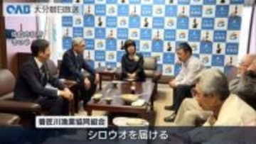 佐伯の春の風物詩シロウオ　伝統のやな漁で水揚げ　「１０歳若返った」副市長も笑顔