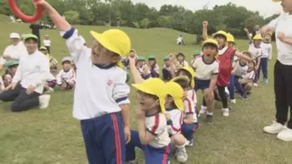 明野第一幼稚園で歓迎遠足　140人が親睦深める　大分