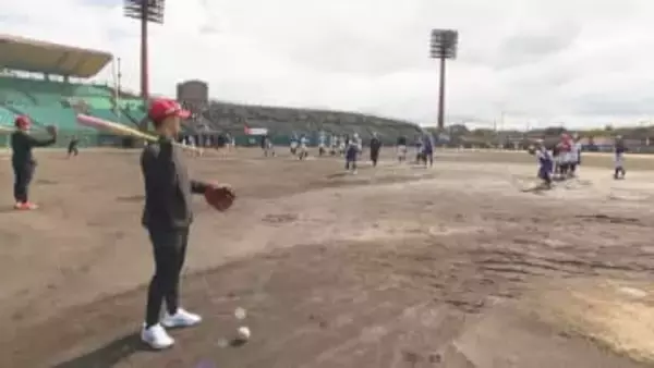 社会人女子ソフトの強豪・トヨタレッドテリアーズが子どもたちに指導