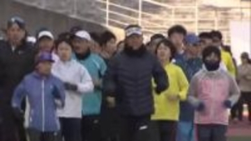 香川丸亀国際ハーフマラソン開催を前に参加者らを対象にしたジョギング教室【香川・丸亀市】