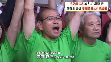 新庄村長選は５２年ぶりに４人が立候補　無所属新人で前の副村長・石藤延史さんが初当選【岡山】