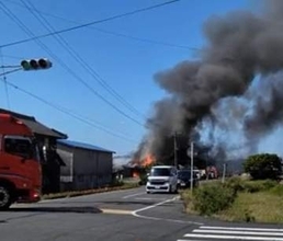 【速報】岡山市南区内尾で建物火災　JR瀬戸大橋線・妹尾駅の南西　消防車など１０台が出て活動中【岡山】