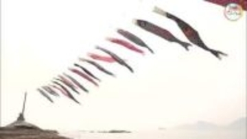 瀬戸内海の上を泳ぐ３０匹のこいのぼり…小豆島・戸形崎にお目見え　フェリーからも楽しめます【香川】