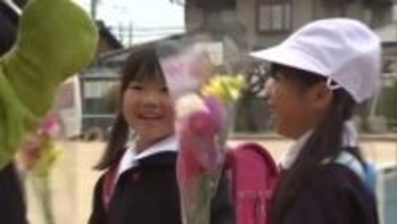 花言葉の「門出」にふさわしいお祝い…倉敷市船穂町の新１年生に特産のスイートピーをプレゼント【岡山】