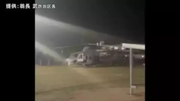 米軍UH1ヘリ名護市許田の野球場に不時着