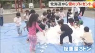 北海道から雪のプレゼント　保育園の子どもたちが雪遊び