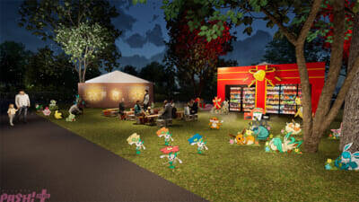 『ポケモンレジェンズ ゼットエー』メガライチュウXやメガライチュウYたちが明かりを灯す様子を表現した「ピカピカ“ほうでん”ツリー」など展開！ 横浜赤レンガ倉庫にて『Pokémon Happy Holidays』が開催