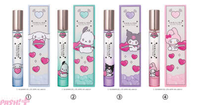 【サンリオ】シナモロール、ポチャッコ、クロミ、マイメロディのうるうる瞳がかわいすぎ…！ 手のひらサイズのミニ香水「ミニモアパフューム」コラボ限定デザインが登場