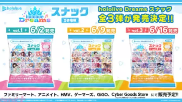 【ホロライブ】初のスマホゲーム『hololive Dreams』が早くも食玩化！ 限定シール付きスナックが3週連続で発売決定