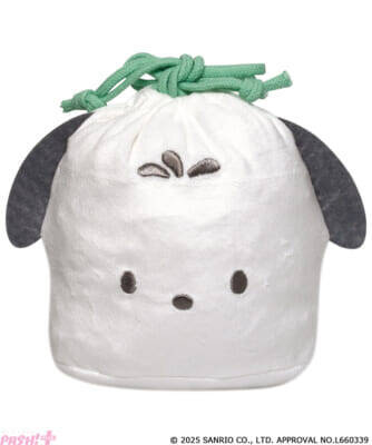 【サンリオ】「はぴだんぶい」がふわふわ素材のフェイス巾着になって登場！ 『サンリオキャラクターズ つやつやキルトポーチ』が「かぷえぼ」にて展開