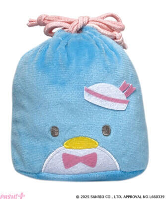 【サンリオ】「はぴだんぶい」がふわふわ素材のフェイス巾着になって登場！ 『サンリオキャラクターズ つやつやキルトポーチ』が「かぷえぼ」にて展開