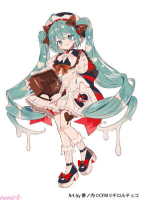 【チロルミク】初音ミクとチロルチョコがコラボ！ 夢ノ内氏描き下ろしのかわいいミクのイラストがぬいぐるみやフィギュアになって登場