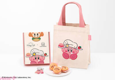 ふわふわ刺繍のカービィがかわいい！ 大人気の『カービィのストロベリーバーガー』にスクエアトートバッグセットが登場