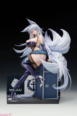 セクシー＆大胆なお腹のカットアウトデザインは必見！ 『アズールレーン』信濃が着せ替え「寝待の銀輿」の姿でフィギュア化