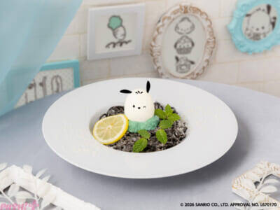 【サンリオ】ウェイター姿のかわいいポチャッコがファンをお出迎え！ モノクロ調がオシャレなテーマカフェ「POCHACCO CAFE」が開催決定