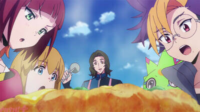 アニメ『デジモンビートブレイク』トモロウたちは賞金首の犯行現場で不自然な3人組と出会う。第13話「五行星会議」あらすじ＆先行カット