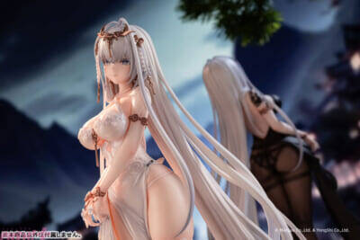 豊満バスト＆ヒップが上品なドレスに映える！ 『アズールレーン』「エムデン」が着せ替え衣装「水月のリチェルカーレ」(白)(黒)の姿でフィギュア化