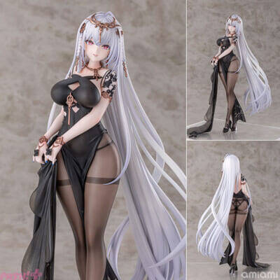 豊満バスト＆ヒップが上品なドレスに映える！ 『アズールレーン』「エムデン」が着せ替え衣装「水月のリチェルカーレ」(白)(黒)の姿でフィギュア化