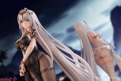 豊満バスト＆ヒップが上品なドレスに映える！ 『アズールレーン』「エムデン」が着せ替え衣装「水月のリチェルカーレ」(白)(黒)の姿でフィギュア化