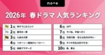 今見るべき2026春ドラマはコレ！『時すでにおスシ!?』『銀河の一票』『九条の大罪』などがランクインの「2026年 春ドラマ人気ランキング」をnoteが発表