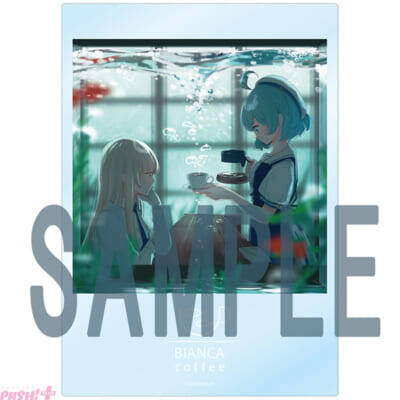 『アクアリウムは踊らない』2周年記念！ タニタコーヒーとのコラボ商品や記念グッズが発売。イラスト内でスーズが着用しているエプロンやコーヒーカップ＆ソーサーを商品化