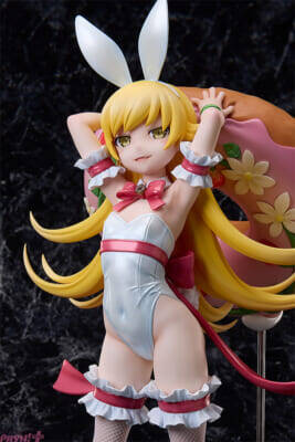 抱きしめたくなるような華奢なスタイルはアブナい雰囲気…！ 『〈物語〉シリーズ』より忍野忍が白バニー衣装でフィギュア化