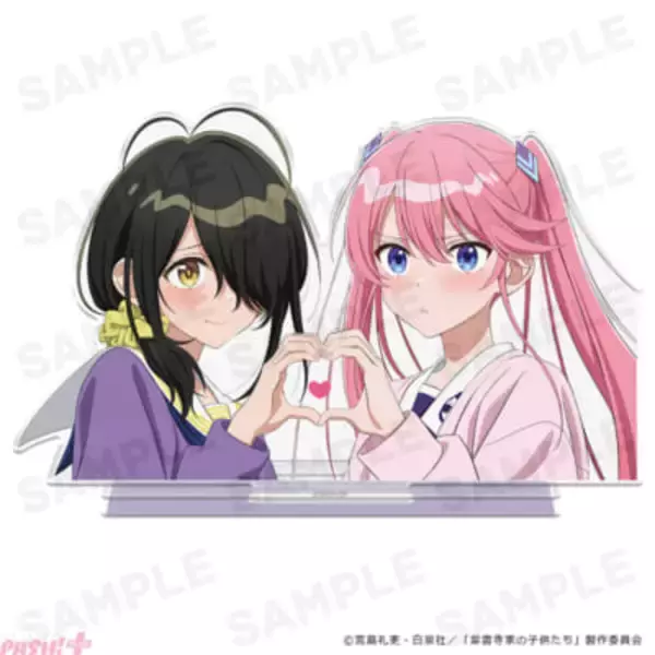 アニメ『紫雲寺家の子供たち』万里、清葉、謳華、南、ことのたちのデザインを使用したアクリルキャラスタンドとダイカットステッカーが受注開始！