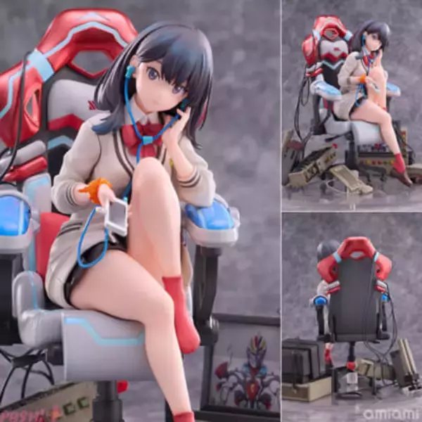 健康的な魅惑の太ももを最大限に楽しめる！ アニメ『SSSS.GRIDMAN』宝多六花がゲーミングチェアに腰掛けた姿でフィギュア化