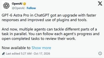 ChatGPTのGPT-6 Astra Proが高速化。複数エージェントの並列処理も