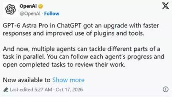ChatGPTのGPT-6 Astra Proが高速化。複数エージェントの並列処理も