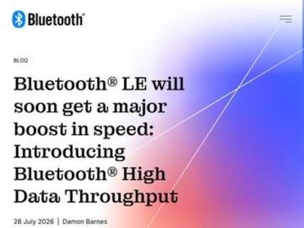 Bluetooth LEが最大7.5Mbpsに高速化。「Bluetooth HDT」発表
