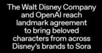 SoraやChatGPTでミッキーなどAI生成可能へ。ディズニーとOpenAIが提携合意