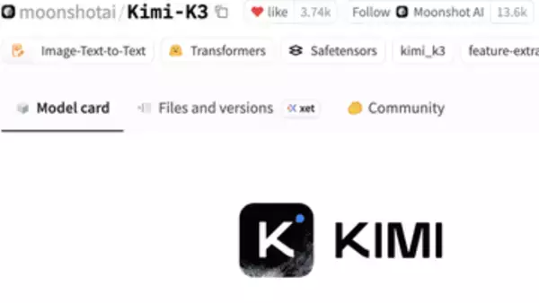 Fable 5に迫る「Kimi K3」オープンウェイト版が公開。MXFP4形式で1.56TB