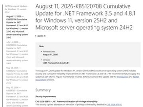 Windowsの一部アプリで印刷やPDF出力に不具合。.NETの8月度更新が原因