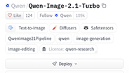 高速版「Qwen-Image-2.1-Turbo」重み公開、画像生成8ステップで完了