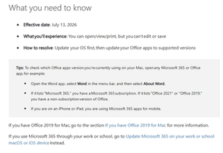 「Office 2019 for Mac」が“詰み”。7月13日から編集不可に