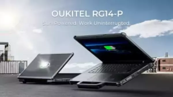 OUKITEL、ソーラー充電機能搭載の産業用ノートPC