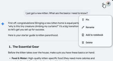 GeminiとNotebookLMが連携強化、チャット履歴をソースとして取り込み