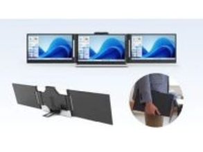 ノートPCを3画面化、ソースネクストの14.1型デュアルモニターが約3万円