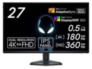 【本日みつけたお買い得品】デルのデュアル解像度対応4Kゲーミングモニターが1.1万円引き